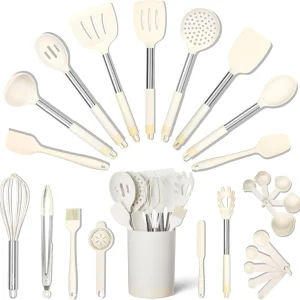 Kitchen Utensils Set, 26PCS Silicone Cooking Utensils Set, Spatula Set with Holder, Stainless Steel Kitchen Gadgets for Home