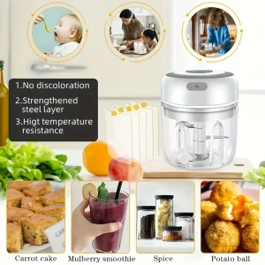 USB Rechargeable Mini Food Chopper & Meat Grinder